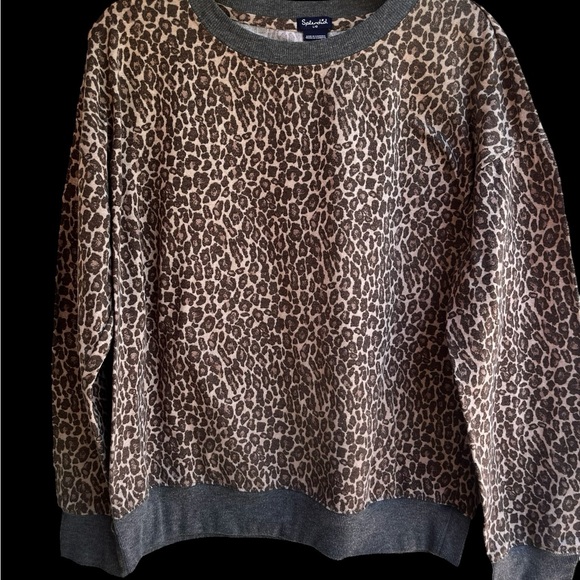 Splendid leopard print crew neck long sleeve top , Size Large ( b3) - Picture 3 of 9